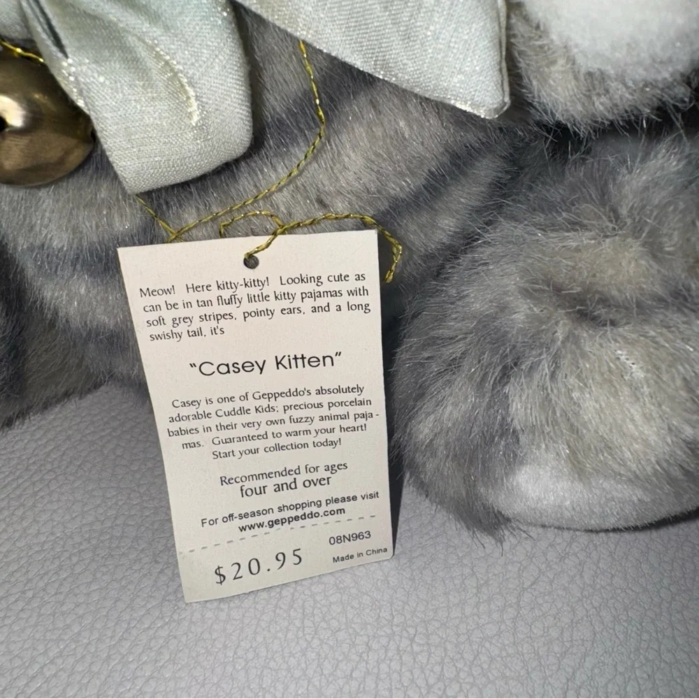 *3 for $15*‎ Cuddle Kids Geppeddo “Casey Kitten” Porcelain Face Stuffed Animal